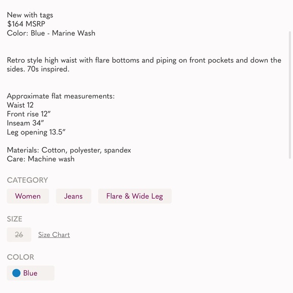 SHOW ME YOUR MUMU Farrah Trouser Flare Jeans NWT - Picture 12 of 12